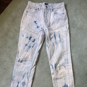 Gap High-Rise Tie-Dye Button Fly Cheeky Straight Women's Jeans Sz 2/26 (XS/S)